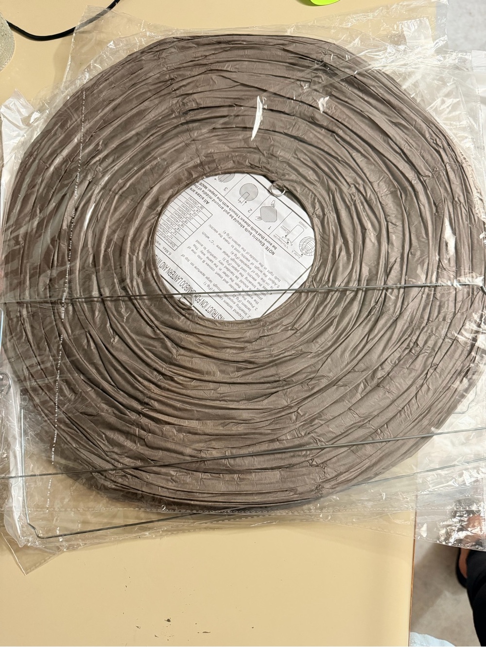 Round Grey Paper Lantern -15 inch diameter
